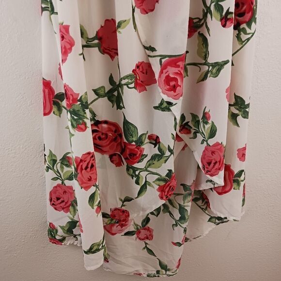 Haute Rogue off the shoulders floral Smoke low high maxi dress size L - Picture 3 of 7